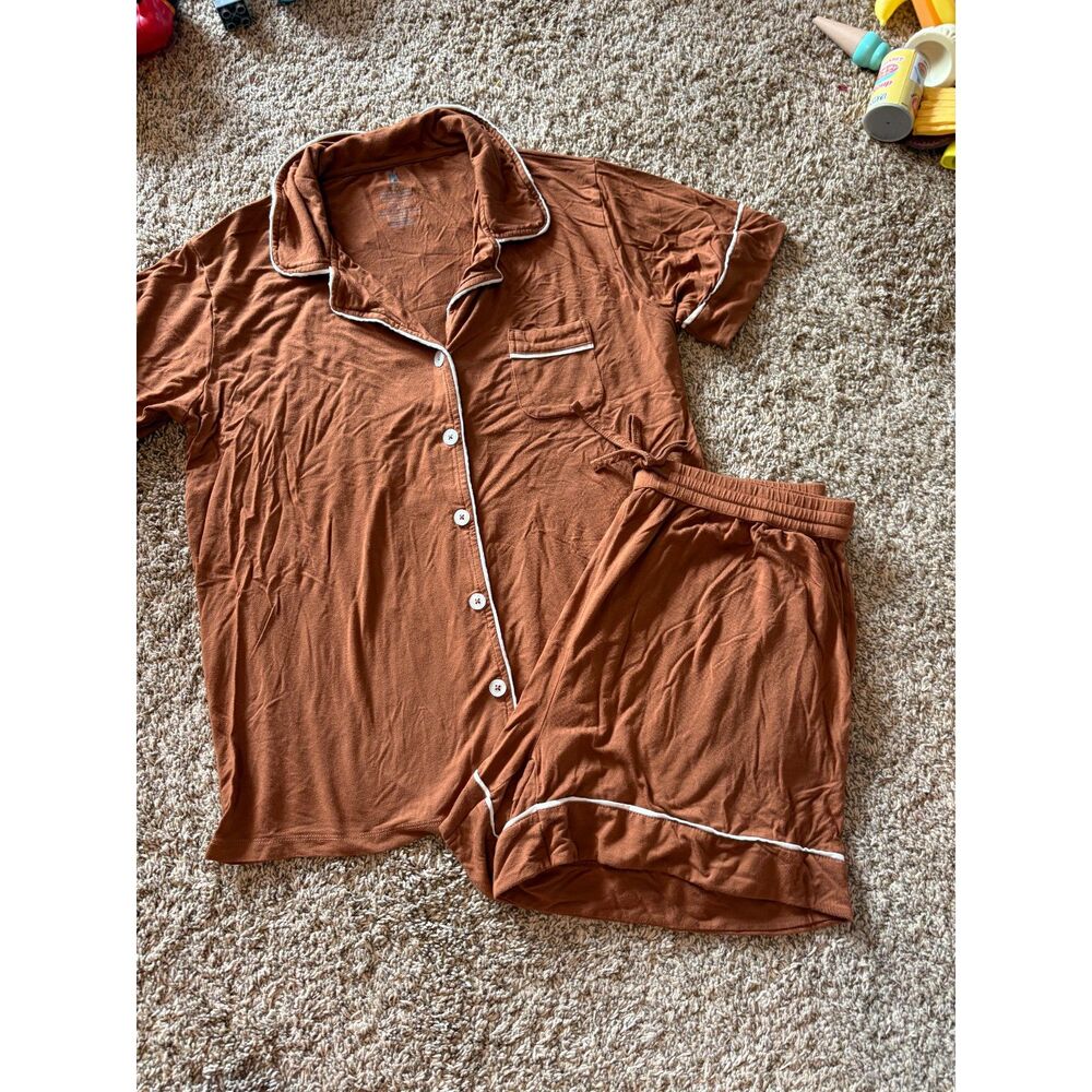 Bum Bunny rust brown bamboo pajama set